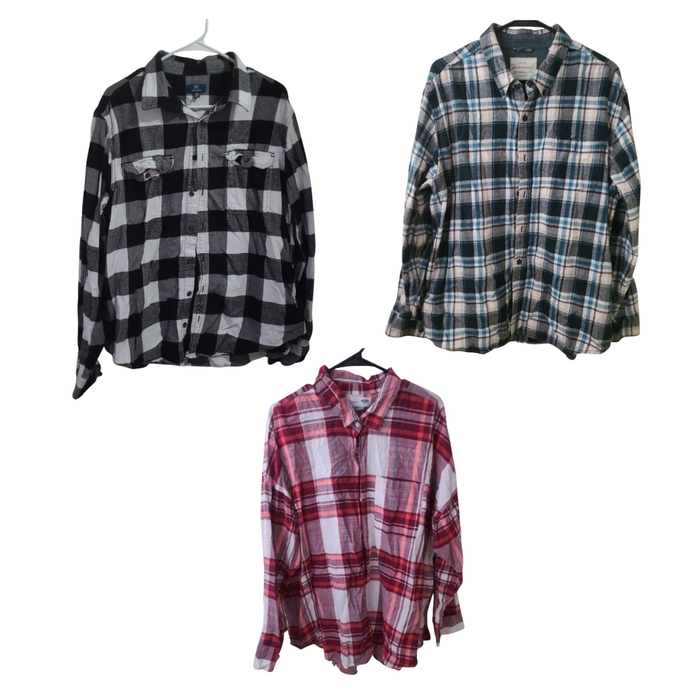 Plaid Women's Shirt Collection - Black, Green, Red